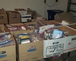 Boxes and boxes of crafts and supplies