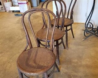 Set of Four Bent Wood Chairs