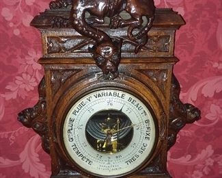 Antique Carved Dragon Barometer