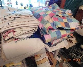 Old quilt tops.