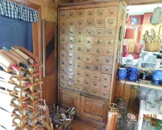 66 drawers over two doors card file cabinet.