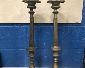 antique fireplace candle holders