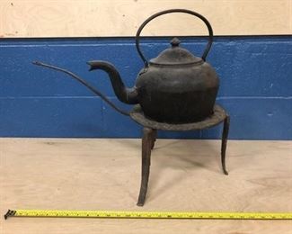 antique cast iron tea pot