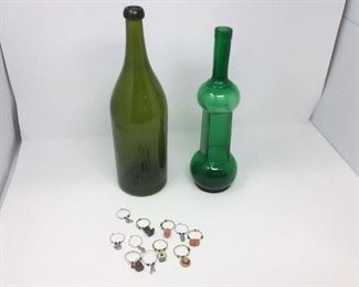 unique bottles and wine glasss charmes