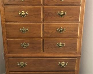 Thomasville Oak Bedroom Furniture: Highboy, Armoire, 2 Nightstands