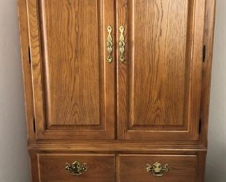 Thomasville Oak Bedroom Furniture: Highboy, Armoire, 2 Nightstands