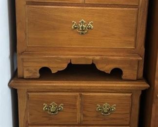 Thomasville Oak Bedroom Furniture: Highboy, Armoire, 2 Nightstands