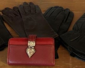 Men's and Women's Leather Gloves, Brighton Credit Card Wallet