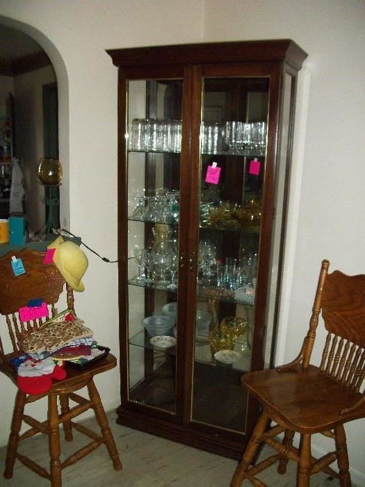 china cabinet 75.00, stools---SOLD