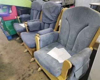 3 Blue Gliding Chairs