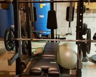 Complete gym set with 1000 lbs of weights $250