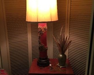 Awesome carved Asian Lamp