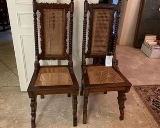 Pair of antique wing chairs