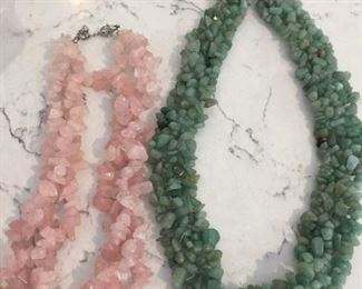 Rose Quartz necklace $20
Green Quartz necklace $20
