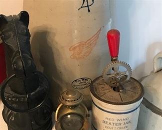 Red Wing Beater Jar and Four Gallon Red Wing Butter Churn 