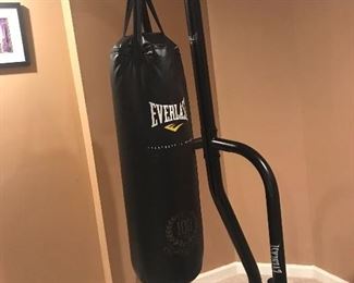 Several pieces of exercise equipment