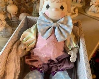 Precious Moments ceramic clown doll in box