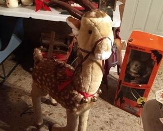 Animated large movable reindeer decor