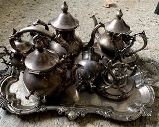 silver plated(over copper) teaset