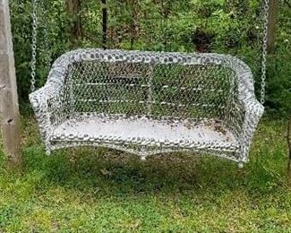 Whimsical wicker swing