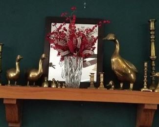 Closer view of brass items