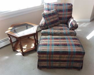 Chair, Ottoman, & Table