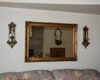 Decorative Mirror & Sconces