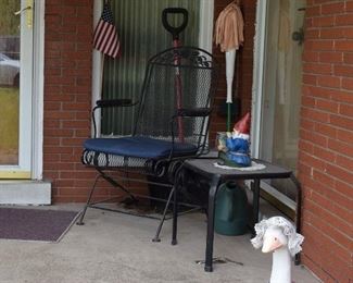 Outdoor Patio Chair, Gnome, Goose, & Decor