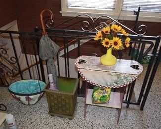 Drop Leaf Table, Planter, & Home Decor