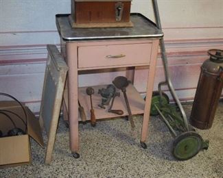 Vintage Cabinet, Tools, & Lawn Items