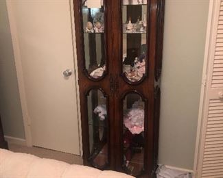 Wood and glass display cabinet