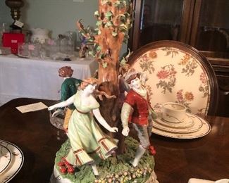 Large Dresden porcelain “Irish Dance Around a Tree”