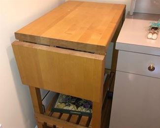 Kitchen butcher block cart