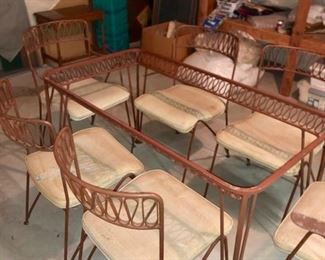 Vintage Salterini iron patio set, needs glass designed by Maurizio Tempestini