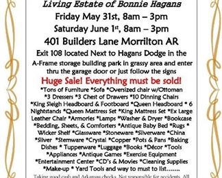 Hagans Estate Sale Flyer