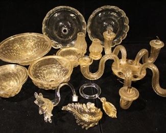 Collection vintage Murano glass chandelier parts