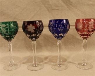 Annahutte Bohemian cut crystal goblets