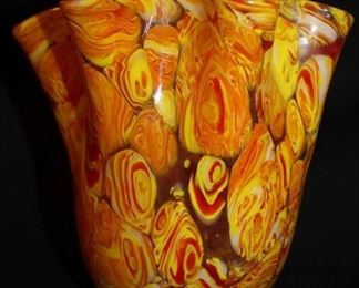 Murano style studio art glass vase