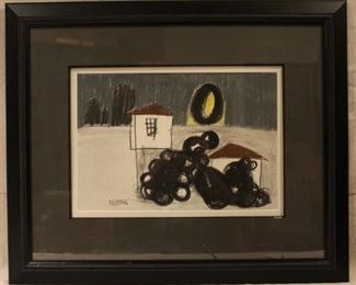 Miodrag Dordevic (b. 1936) abstract pastel on paper