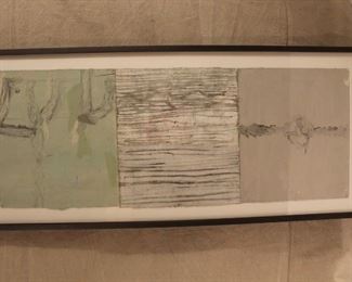 Liam Everett (b.1973) paint on paper triptych