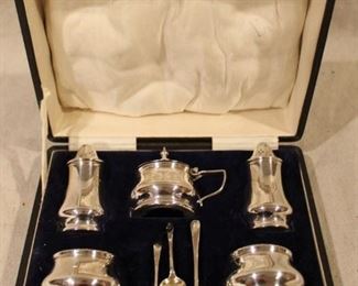 English sterling condiment set in box