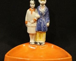 1930's bisque Andy Gump & Min figure tray