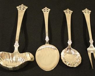 Magnus Aase Norway "Anitra" pattern coin silver serving pieces