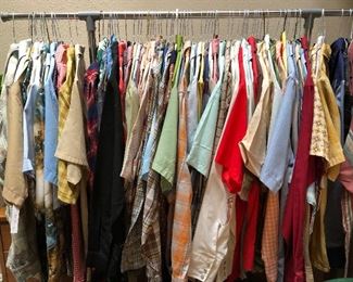 Men's shirts from the 1950s to the 1980s, including Western-style shirts