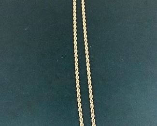 14 kt rope chain 15.7 grams