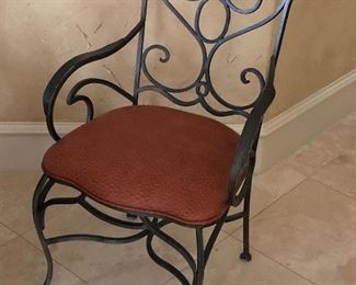 Padded metal chair