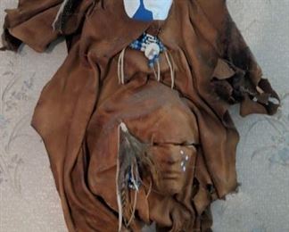 Leather Native American wall hanging