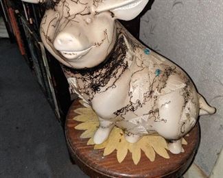 Native American Pottery made with horse hair and real turquoise