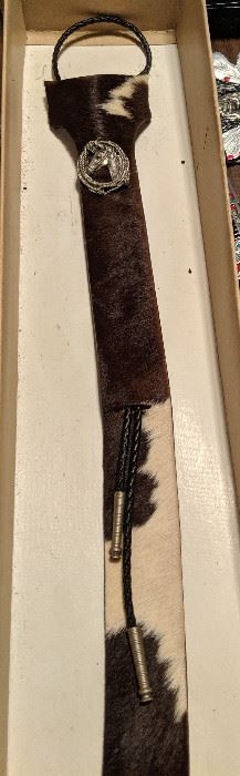 Animal hide bolo tie for her