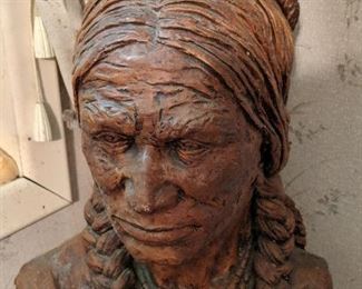 Very large Native American statue
